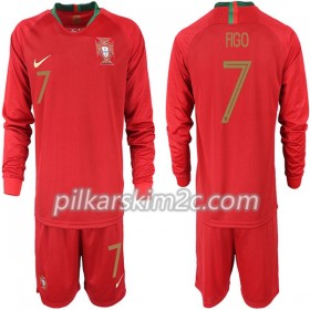 Koszulka Portugalia FIGO 7 Dziecięca Główna Mistrzostwa Świata 2018 - Koszulki Piłkarskie(L/S)